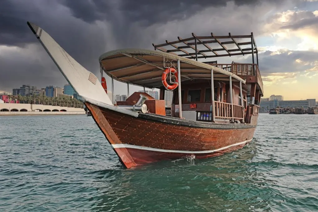 Traditional Dhow Wooden boat In Qatar