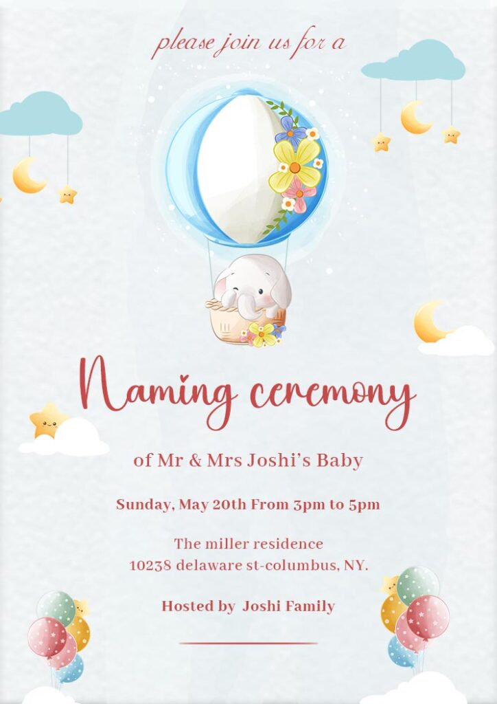 Naming Ceremony Card