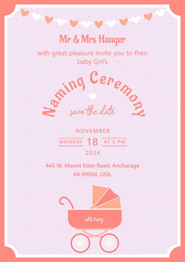 Naming Ceremony Card