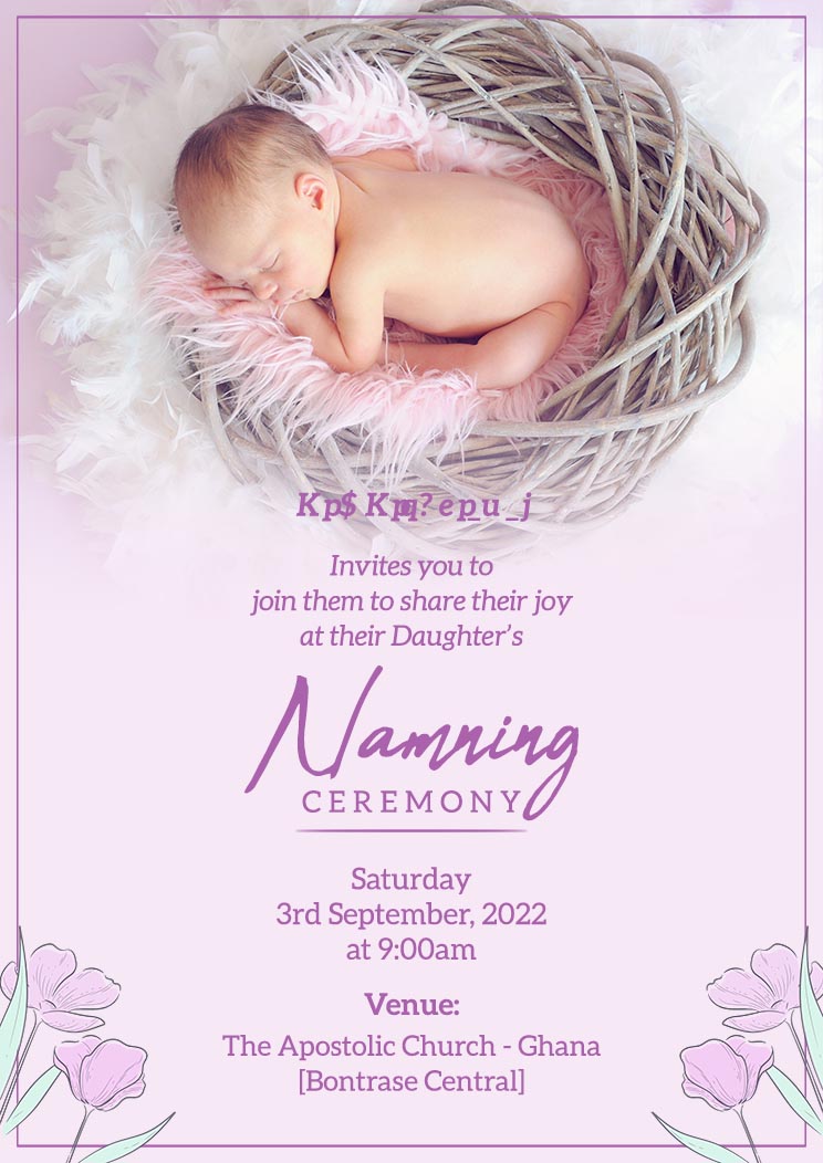 Naming Ceremony Card